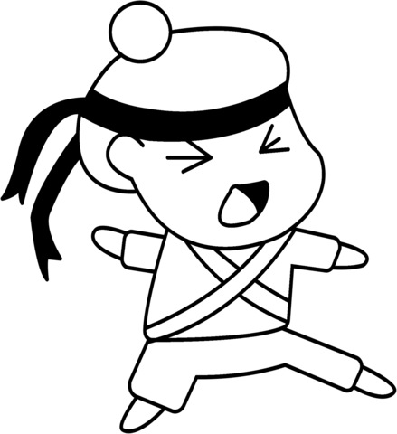 Martial Art Master Coloring Page